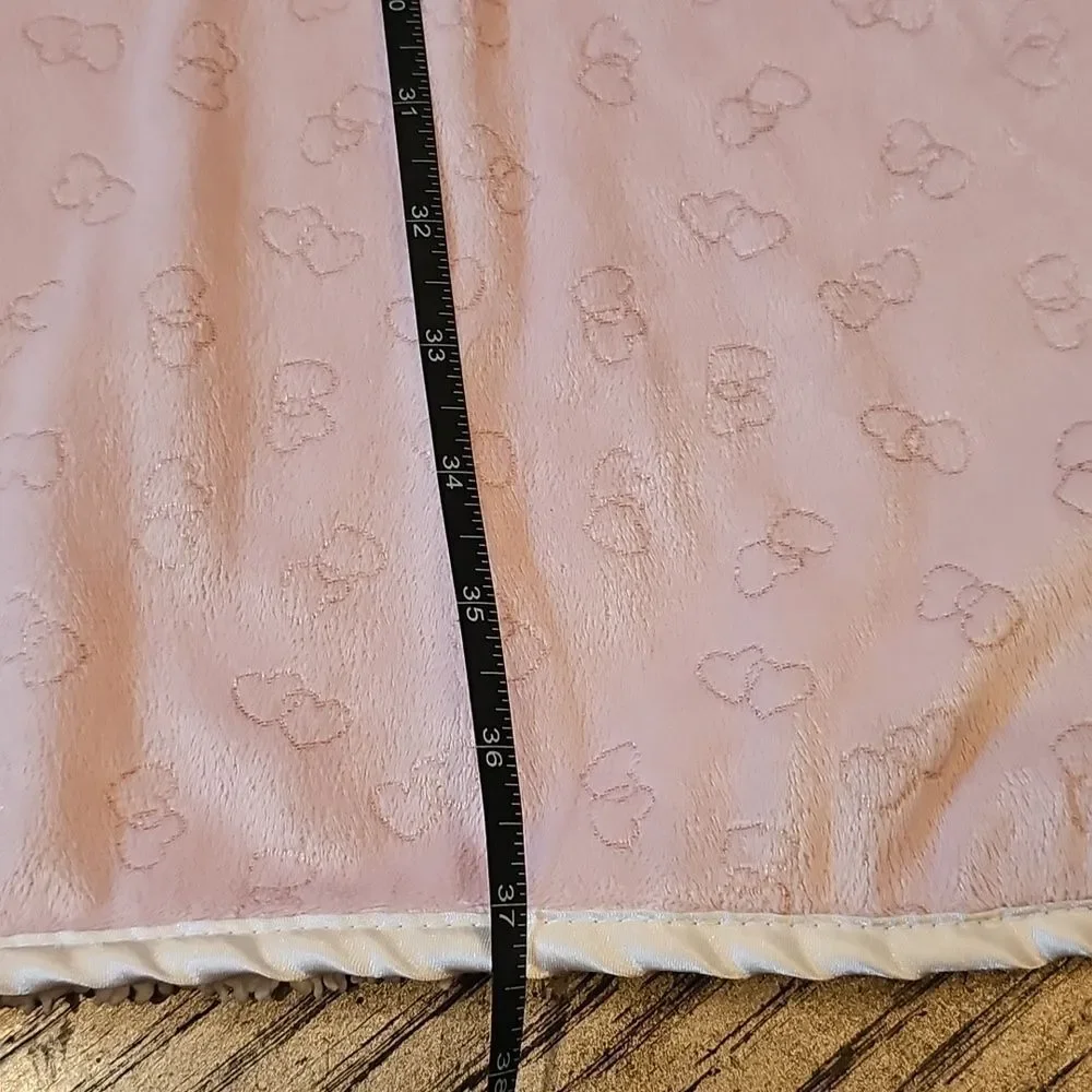 Pink Baby Blanket with Heart Pattern
